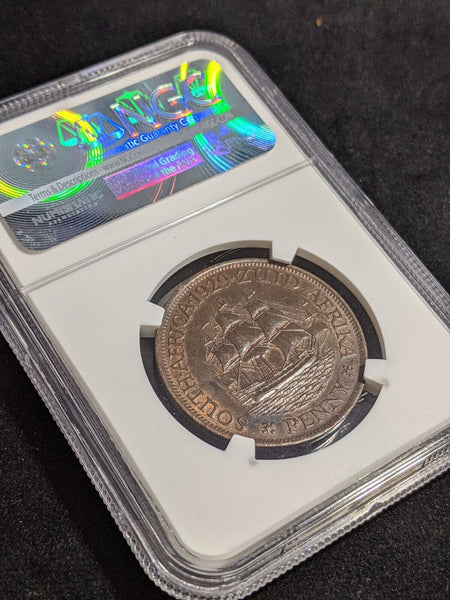 South Africa 1929 Penny 1d KM# 14.2 NGC MS61 BN #3505