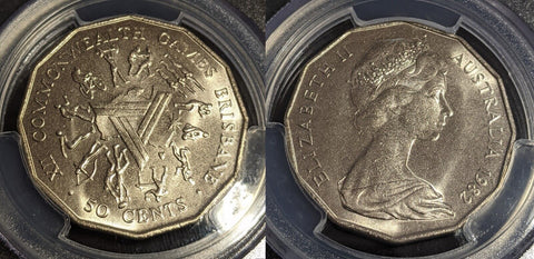 1982 Fifty Cent 50c Commonworth Games Australia PCGS MS66 GEM UNC #3513