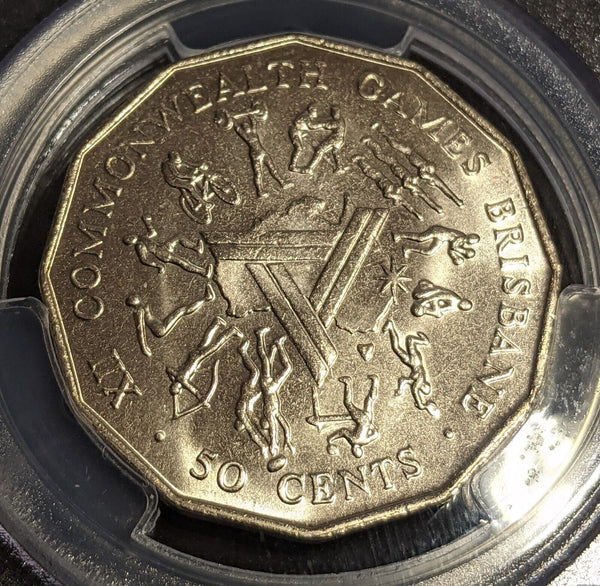 1982 Fifty Cent 50c Commonworth Games Australia PCGS MS66 GEM UNC #3513