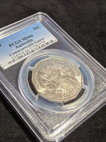 1982 Fifty Cent 50c Commonworth Games Australia PCGS MS66 GEM UNC #3513
