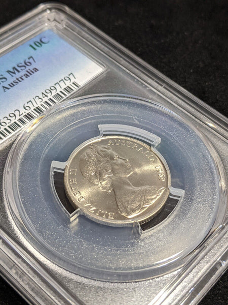 1969 Ten Cent 10c Australia PCGS MS67 FDC GEM UNC #3517