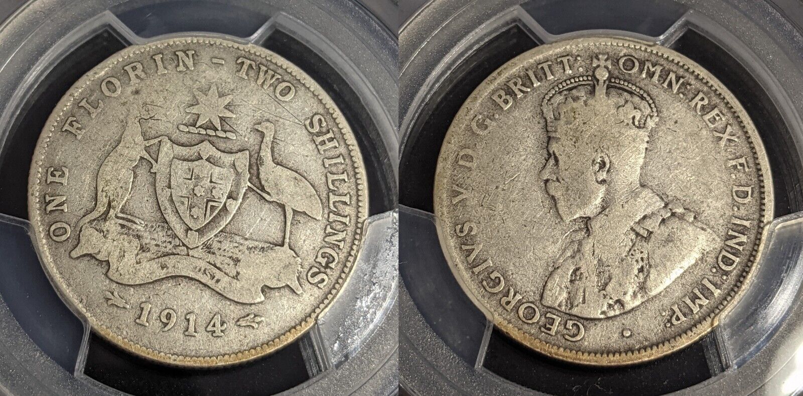 1914 Florin 2/- Australia PCGS G04 GOOD #3515
