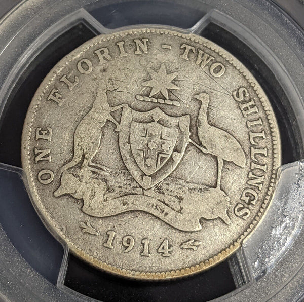 1914 Florin 2/- Australia PCGS G04 GOOD #3515