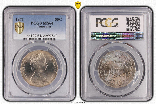 1971 Fifty Cent 50c Australia PCGS MS64 GEM UNC #3518