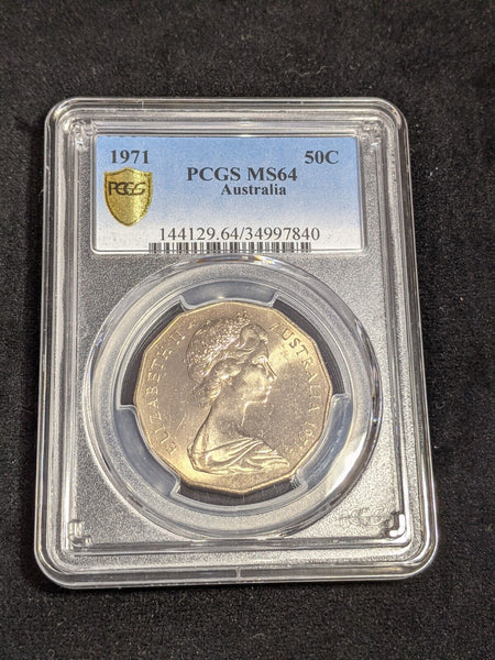1971 Fifty Cent 50c Australia PCGS MS64 GEM UNC #3518