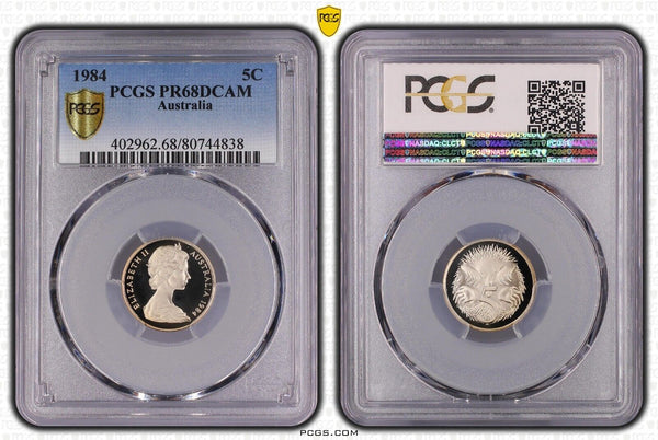 1984 Proof Five Cent 5c Australia PCGS PR68DCAM FDC UNC #3519