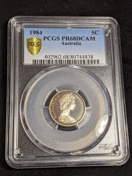 1984 Proof Five Cent 5c Australia PCGS PR68DCAM FDC UNC #3519