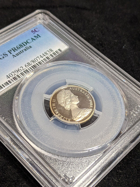 1984 Proof Five Cent 5c Australia PCGS PR68DCAM FDC UNC #3519