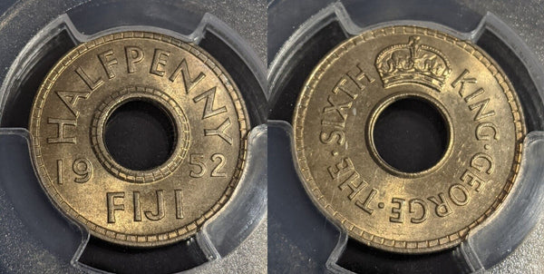 Fiji 1952 Half Penny 1/2d PCGS MS64 GEM UNC #3511
