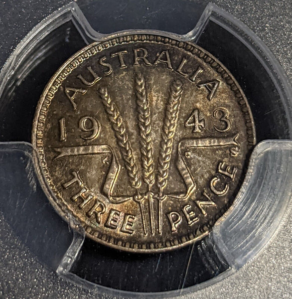 1943 S Threepence 3d Australia PCGS MS63 CHOICE UNC #3525