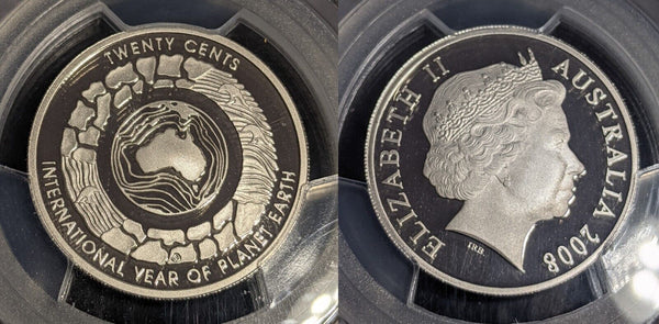 2008 Proof Twenty Cent 20c Planet Earth Australia PCGS PR70DCAM FDC UNC #3522