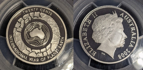 2008 Proof Twenty Cent 20c Planet Earth Australia PCGS PR70DCAM FDC UNC #3522
