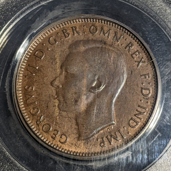 1947 Y Half Penny 1/2d Australia PCGS MS63BN CHOICE UNC #3527