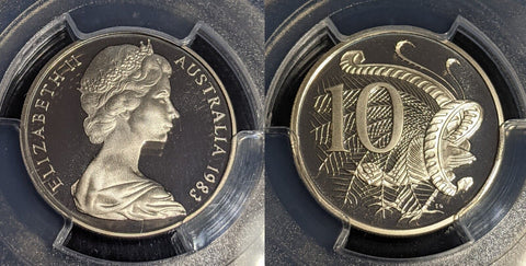 1983 Proof Ten Cent 10c Australia PCGS PR70DCAM FDC UNC #3524