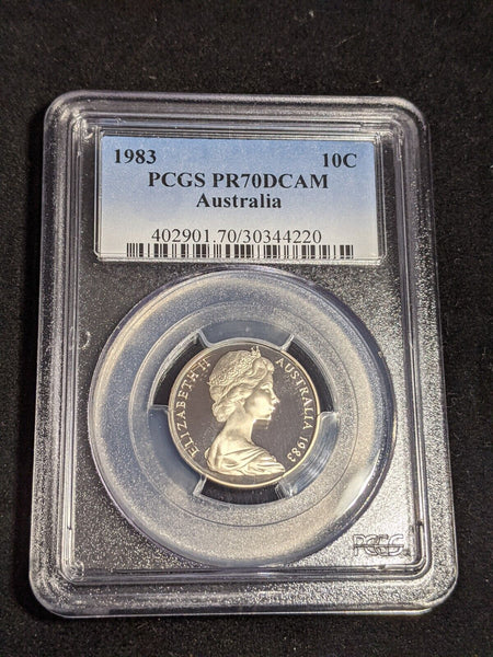 1983 Proof Ten Cent 10c Australia PCGS PR70DCAM FDC UNC #3524