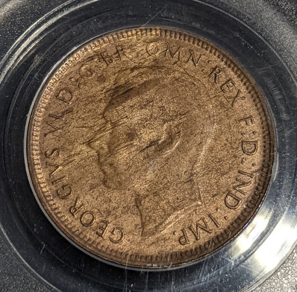 1948 Y Half Penny 1/2d Australia PCGS MS62RB UNC #3528