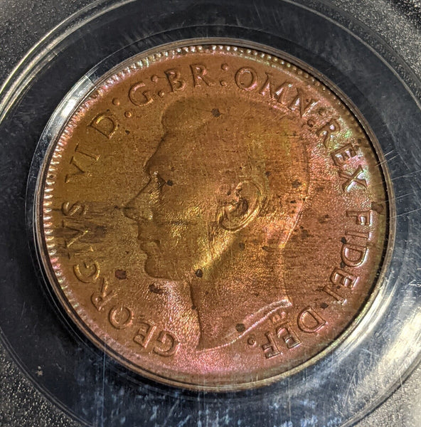 1951 Y  Half Penny 1/2d with dot Australia PCGS MS63RB CHOICE UNC #3529