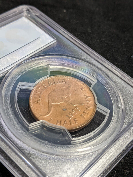1953 A. (p) Half Penny 1/2d Australia PCGS MS64BN GEM UNC #3530
