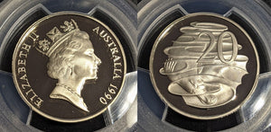 1990 Proof Twenty Cent 20c Australia PCGS PR69DCAM FDC UNC #3531