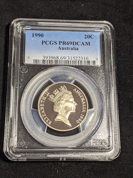 1990 Proof Twenty Cent 20c Australia PCGS PR69DCAM FDC UNC #3531