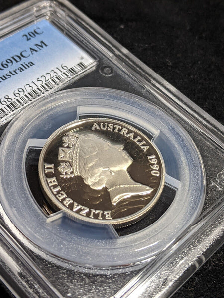 1990 Proof Twenty Cent 20c Australia PCGS PR69DCAM FDC UNC #3531