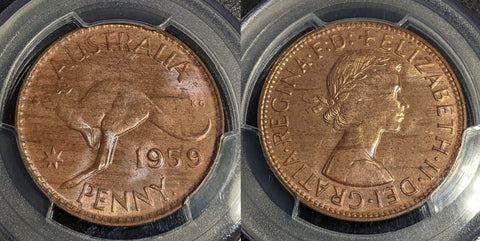 1959 Y Penny 1d Australia PCGS MS63RB CHOICE UNC #3532