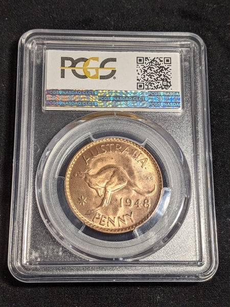 1948 Penny 1d Australia PCGS MS64RD GEM UNC #3534