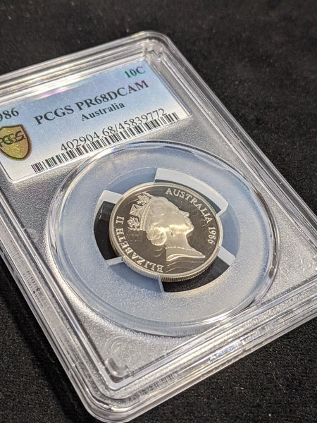 1986 Proof Ten Cent 10c Australia PCGS PR68DCAM FDC UNC #3537