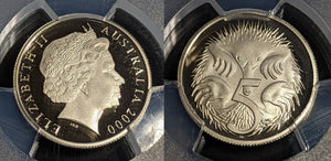 2000 Proof Five Cent 5c Australia PCGS PR69DCAM FDC UNC #3544