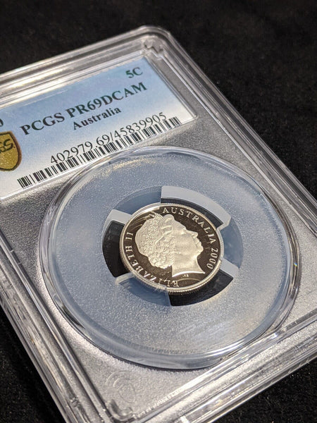 2000 Proof Five Cent 5c Australia PCGS PR69DCAM FDC UNC #3544