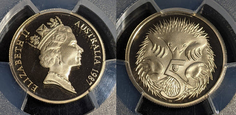 1987 Proof Five Cent 5c Australia PCGS PR69DCAM FDC UNC #3545