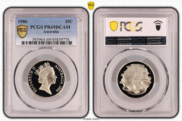 1986 Proof Twenty Cent 20c Australia PCGS PR69DCAM FDC UNC #3547