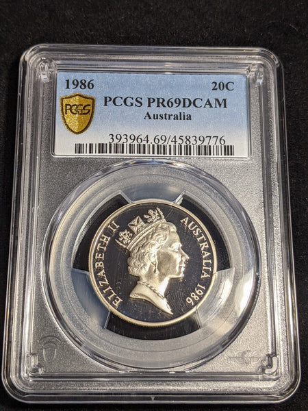 1986 Proof Twenty Cent 20c Australia PCGS PR69DCAM FDC UNC #3547