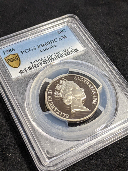1986 Proof Twenty Cent 20c Australia PCGS PR69DCAM FDC UNC #3547