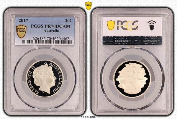 2017 Proof Twenty Cent 20c Australia PCGS PR70DCAM FDC UNC #3555