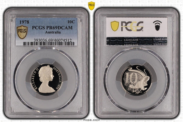 1978 Proof Ten Cent 10c Australia PCGS PR69DCAM FDC UNC #3553