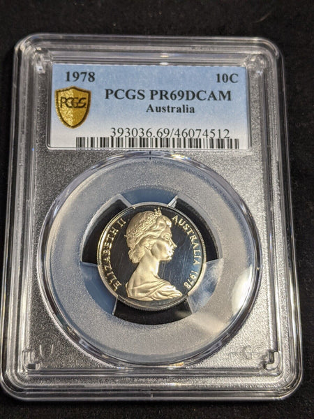 1978 Proof Ten Cent 10c Australia PCGS PR69DCAM FDC UNC #3553