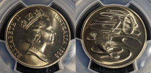 1986 Twenty Cent 20c Australia PCGS MS67 FDC GEM UNC #3558