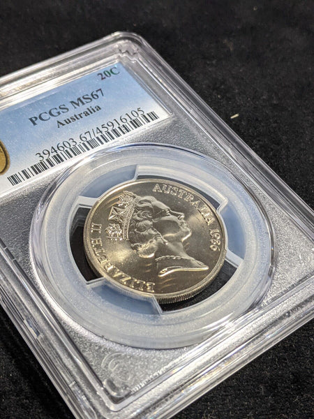 1986 Twenty Cent 20c Australia PCGS MS67 FDC GEM UNC #3558
