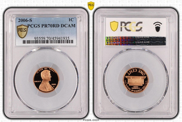 USA 2006 S Proof One Cent 1c PCGS PR70RD DCAM FDC UNC #3567