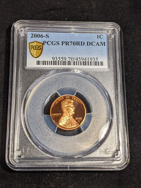 USA 2006 S Proof One Cent 1c PCGS PR70RD DCAM FDC UNC #3567