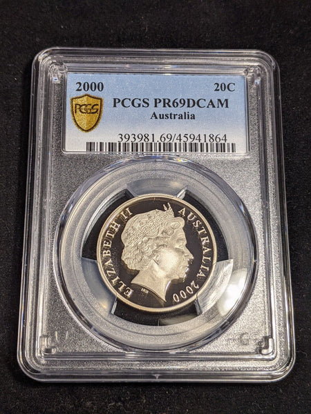 2000 Proof Twenty Cent 20c Australia PCGS PR69DCAM FDC UNC #3569