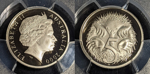 2000 Proof Five Cent 5c Australia PCGS PR69DCAM FDC UNC #3568