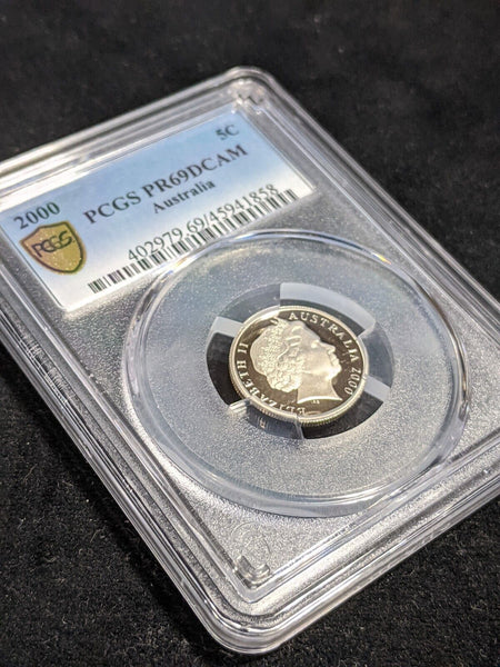 2000 Proof Five Cent 5c Australia PCGS PR69DCAM FDC UNC #3568