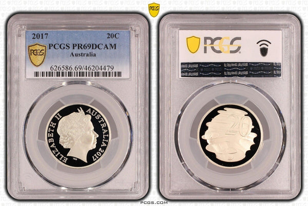 2017 Proof Twenty Cent 20c Australia PCGS PR69DCAM FDC UNC #3566