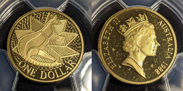 1988 Proof One Dollar $1 Aboriginal Art Australia PCGS PR66DCAM GEM UNC #3573