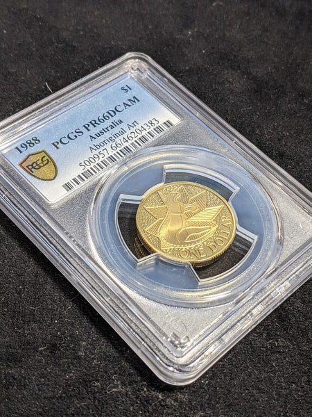1988 Proof One Dollar $1 Aboriginal Art Australia PCGS PR66DCAM GEM UNC #3573