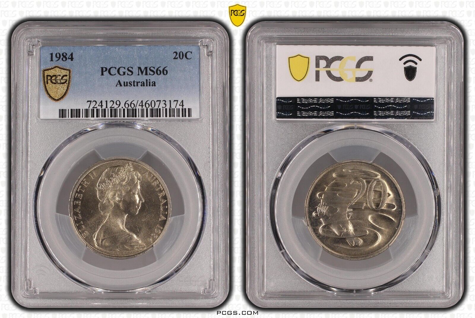 1984 Twenty Cent 20c Australia PCGS MS66 GEM UNC #3717