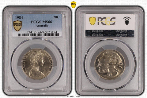 1984 Twenty Cent 20c Australia PCGS MS66 GEM UNC #3717