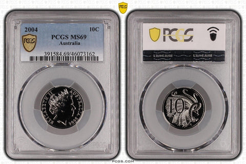 2004 Ten Cent 10c Australia PCGS MS69 FDC GEM UNC #3713